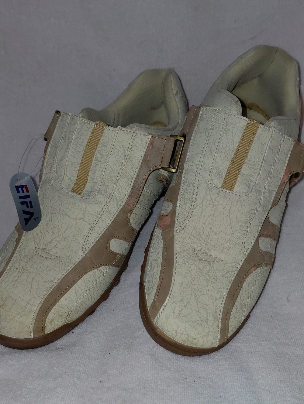 MEIFA Men's Cream and Tan Slip-On Casual Loafers